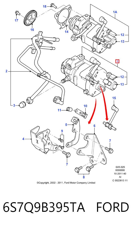 Bomba inyectora 2S7Q9B395AF VAG