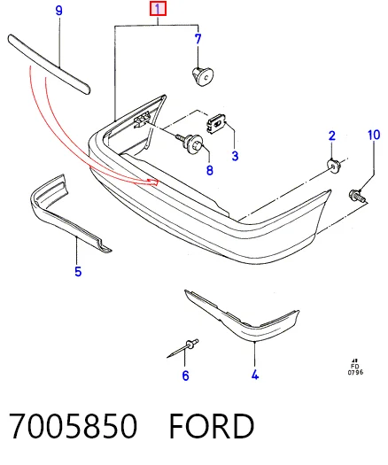 Paragolpes Ford Mondeo II familiar (BNP) (1996 - 2000) precio, desde 179,03 EUR