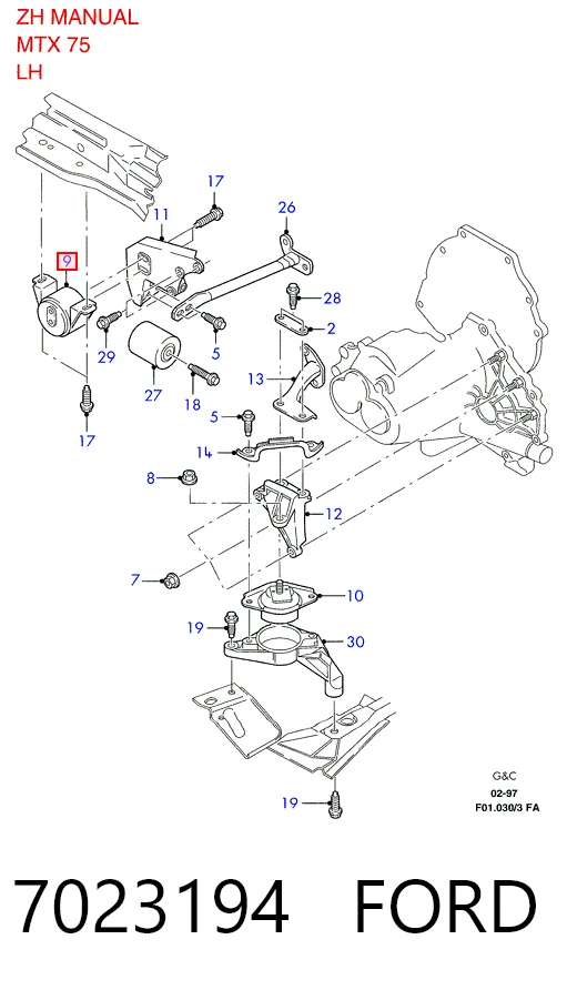 Taco de motor delantero Ford Escort VII