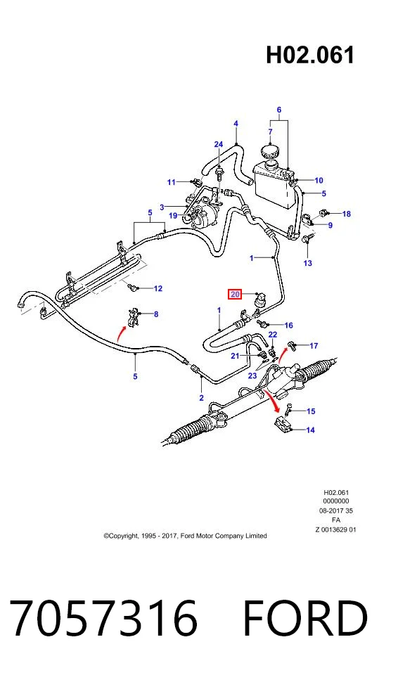 7057316 Ford Sensor de baja presion aire acondicionado