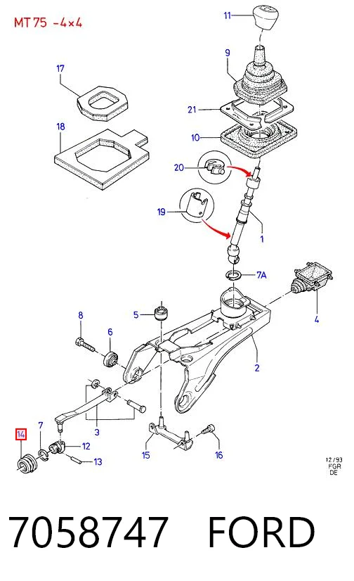 Fuella palanca de cambios para Ford Sierra BNG