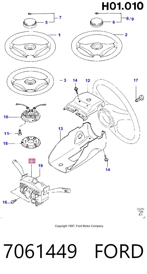  Conmutador columna dirección Ford Escort 