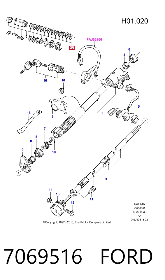 Interruptor de encendido Ka  hatchback (1996-2008) original desde 14,73 €