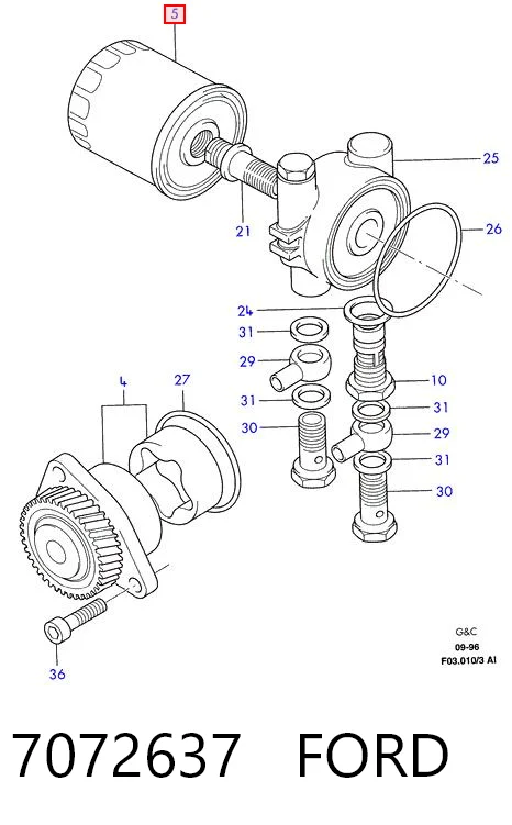Filtro de aceite motor para Alfa Romeo Giulietta  (116)