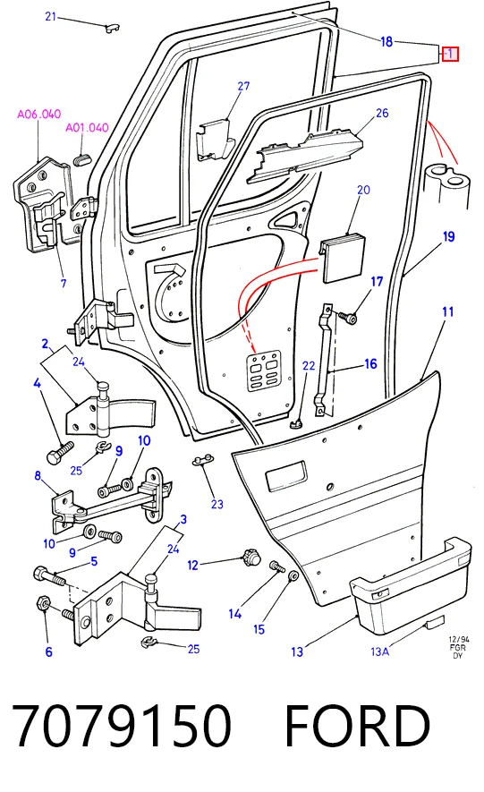 Puerta de coche, delantera, izquierda Ford Transit IV furgoneta (E) (1994 - 2000) precio, desde 58,99 EUR