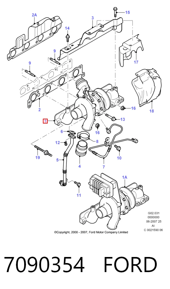 Turbocompresor 7090354 FORD