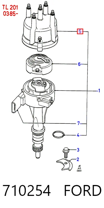710254 Ford Tapa distribuidor