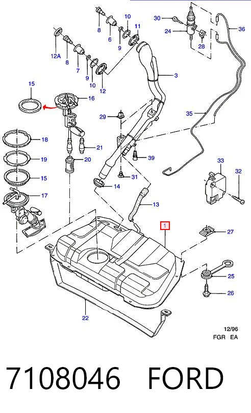 Tanque de combustible para Ford Escort '95 AVL