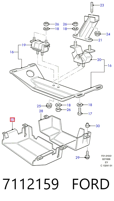 Aislante de capó de motor Ford Transit  (1985-1992)