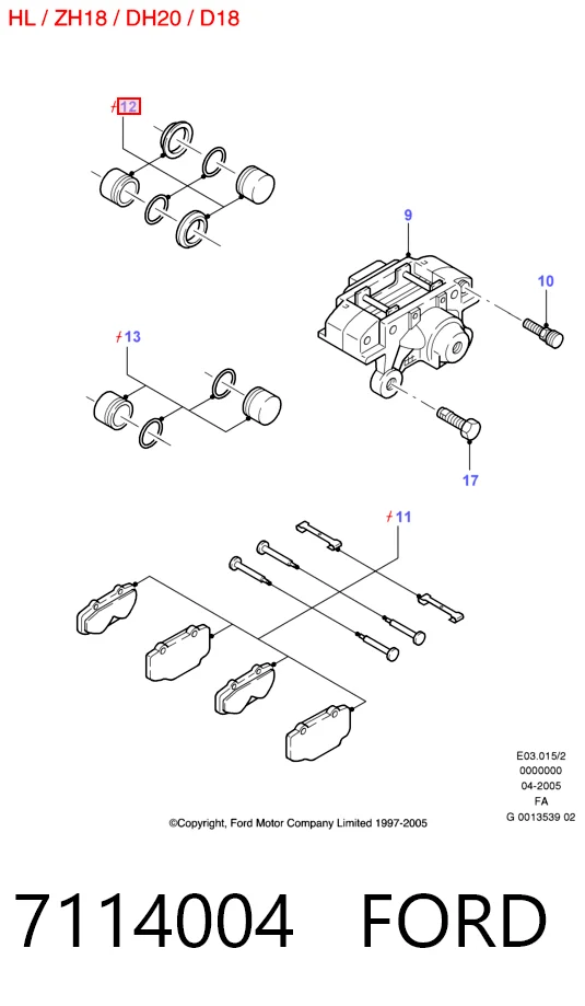  Kit de reparación de pinzas de freno trasero Mercedes V 
