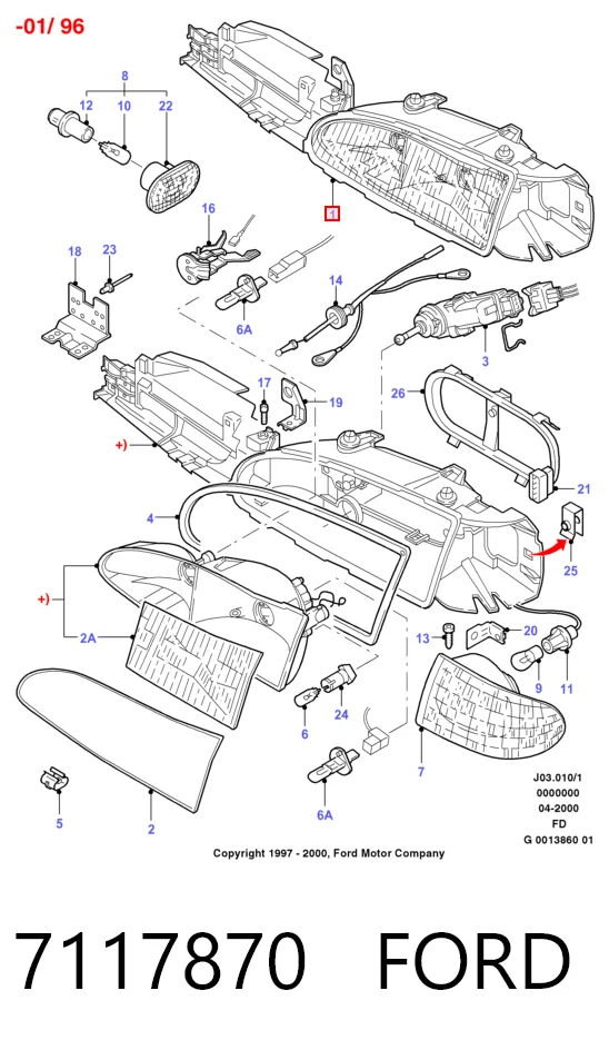 Faro derecho Ford Mondeo I hatchback (GBP) (1993 - 1996) precio, desde 90,75 EUR