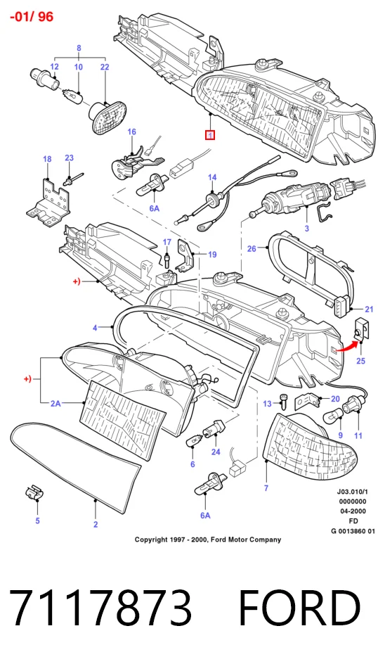  Faro derecho Ford Mondeo 1