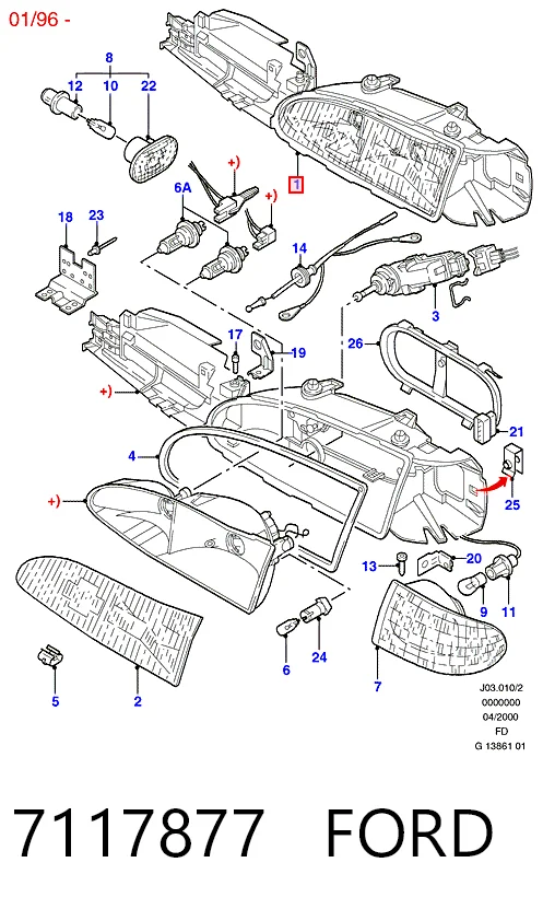 Faro Ford Mondeo I hatchback (GBP) (1993 - 1996) precio, desde 58,08 EUR
