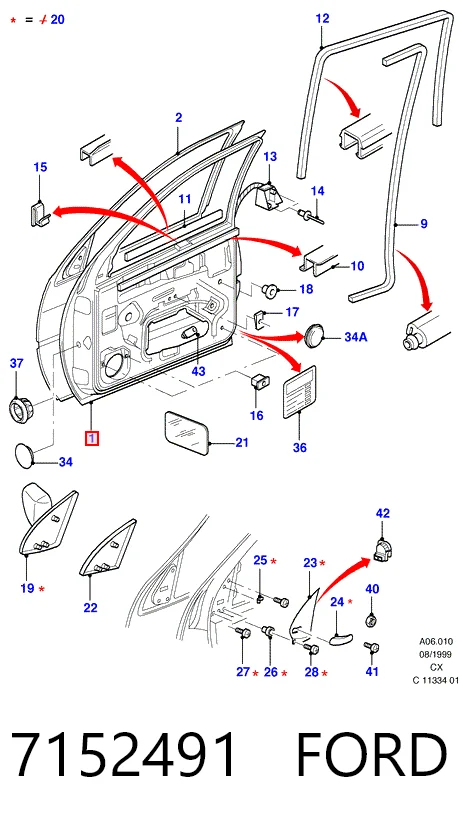 Comprar Puerta delantera izquierda Ford Fiesta III GFJ a bajo precio