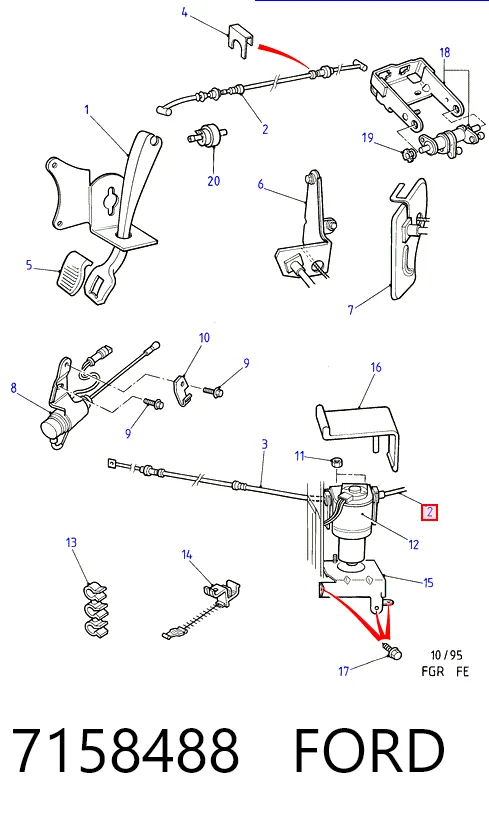 Cable del acelerador para Ford Escort V GAL