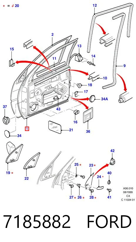 Puerta delantera Ford Fiesta III (1989-1995)
