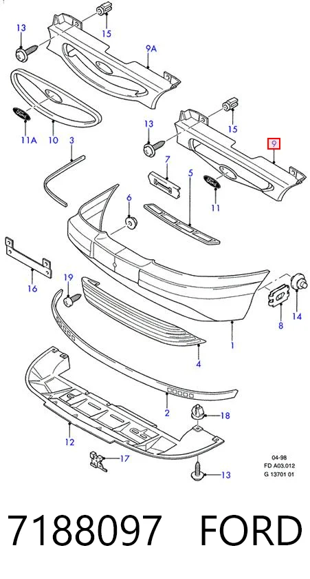 Parrilla para Ford Mondeo GBP