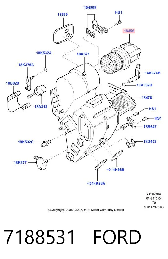 7188531 Ford Ventilador de habitáculo