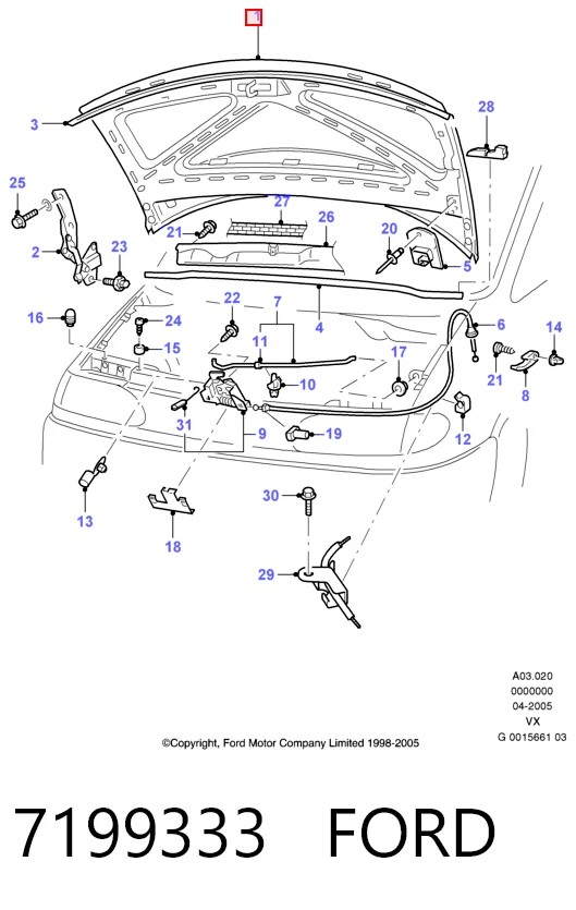 Capot Ford Galaxy I VY