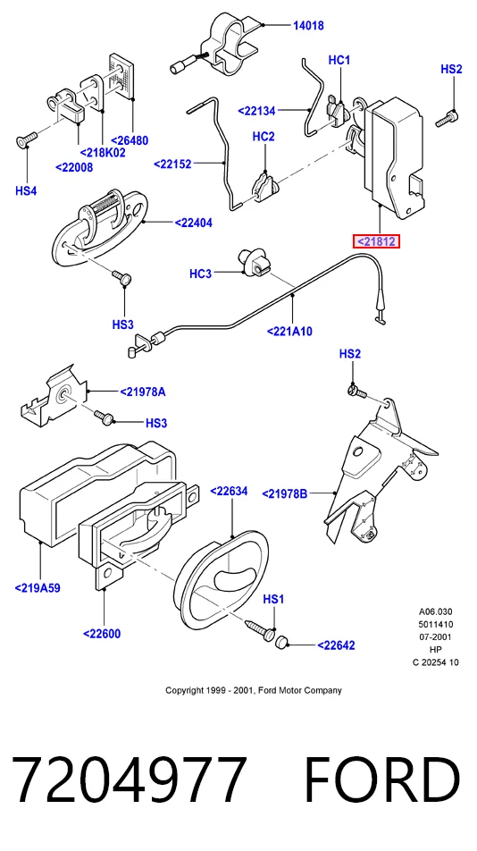 Cerradura de puerta Ford Fiesta III (1989-1995)