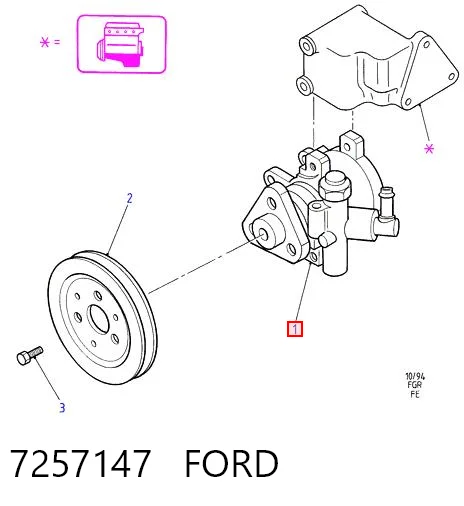 7257147 Ford Bomba hidráulica de dirección