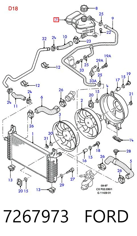 Botella de expansión Ford Fiesta Mk1
