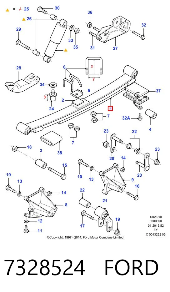Ballesta trasera 7328524 FORD