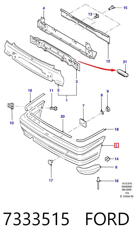 Parachoques trasero para Ford Escort GAL, AAL, ABL
