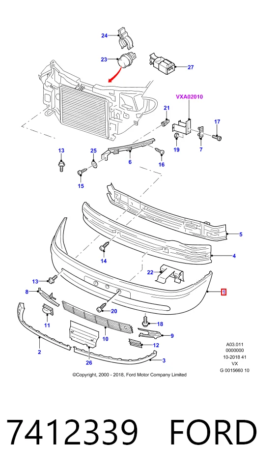 Parachoques delantero Ford Galaxy I VX monovolumen (WGR) (1994 - 2000) precio, desde 97,91 EUR