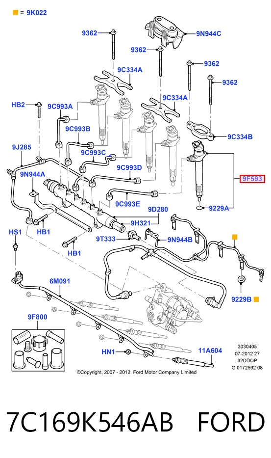 7C169K546AB Ford Inyector de combustible