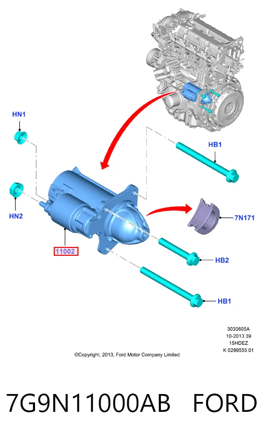 7G9N11000AB Ford Arranque motores