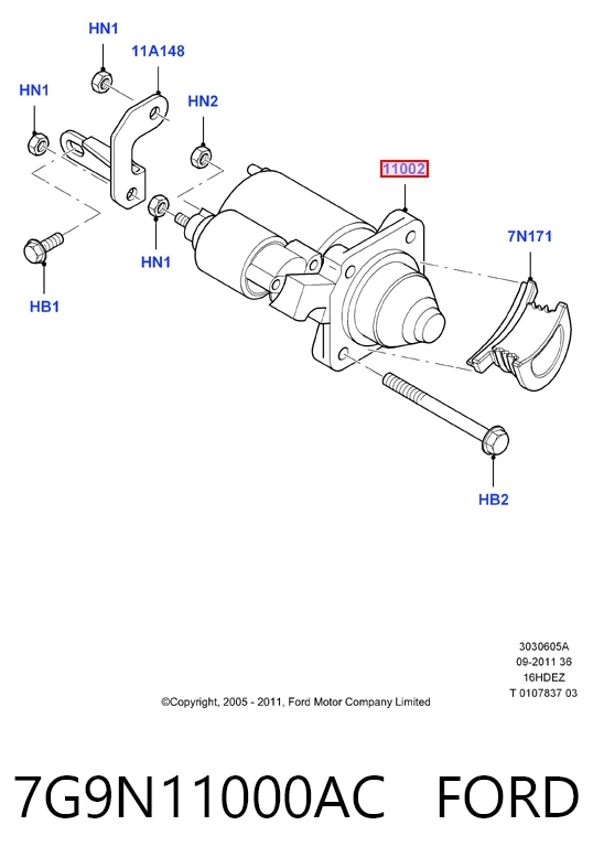 7G9N11000AC Ford Arranque motores
