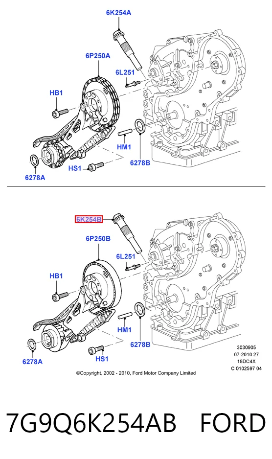 Tensor de la correa de distribución Ford S-Max 