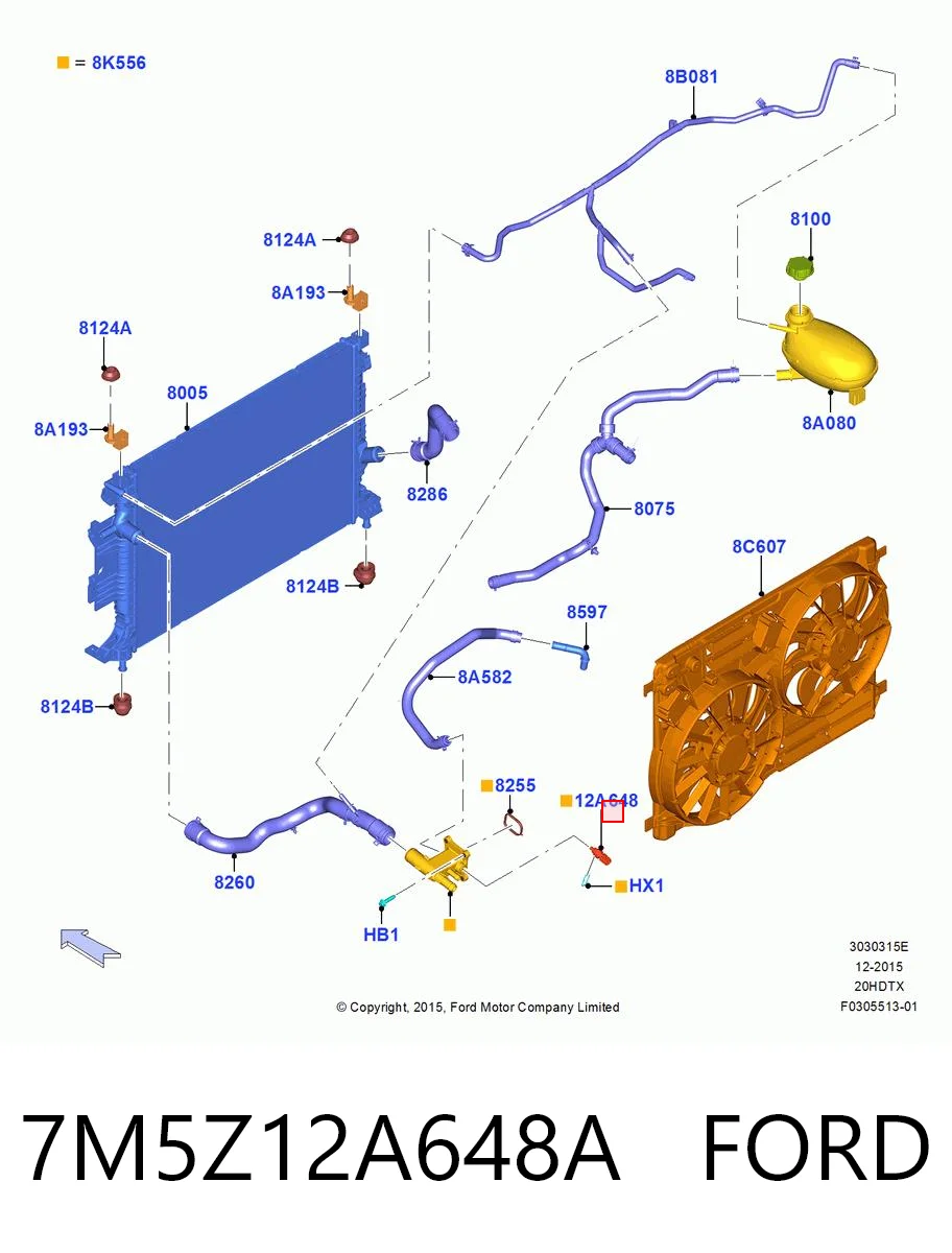 7M5Z12A648A Ford Sensor temperatura refrigerante