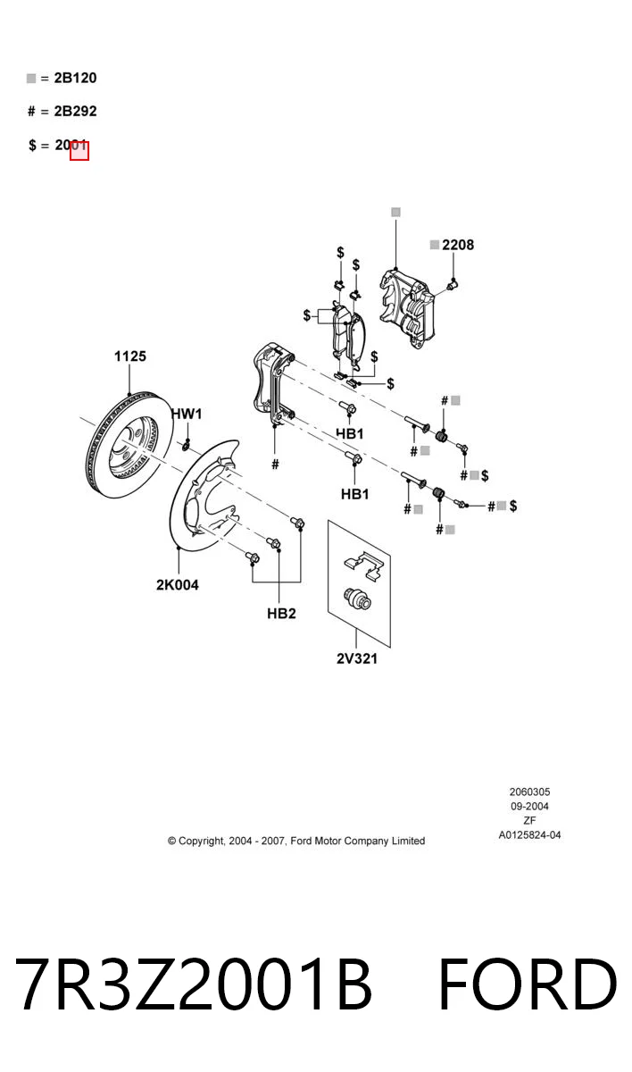 7R3Z2001B Ford Pastillas delanteras