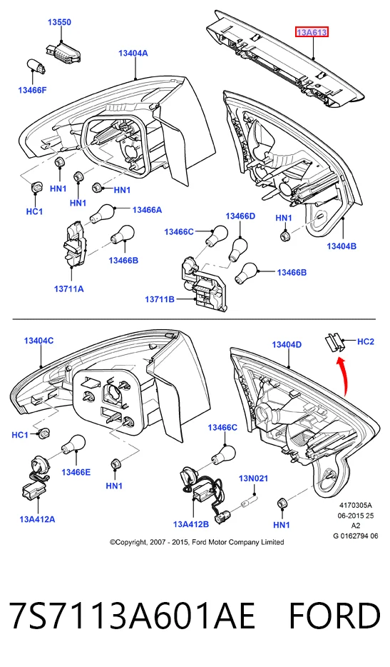 Lampara de luz de freno adicional  Ford Mondeo IV hatchback (CA2) (2007 - 2014) precio, desde 46,46 EUR