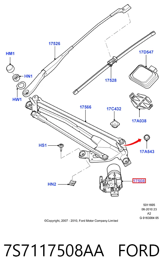 Motor del limpiaparabrisas Ford Mondeo IV