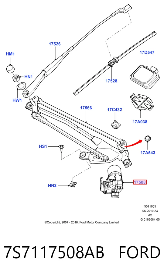 Motor limpiaparabrisas para Ford Mondeo IV CA2