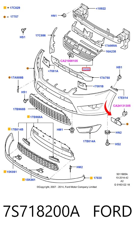 Calandra para Ford Mondeo IV CA2