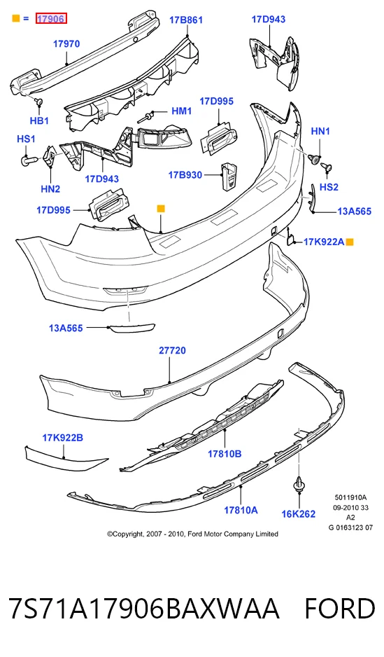  Parachoques trasero Ford Mondeo 4