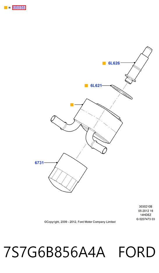 7S7G6B856A4A Ford Radiador de aceite