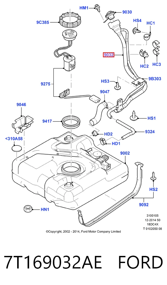 7T169032AE FORD