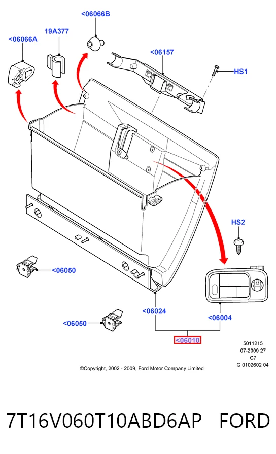 Guantera para Ford Connect  TC7