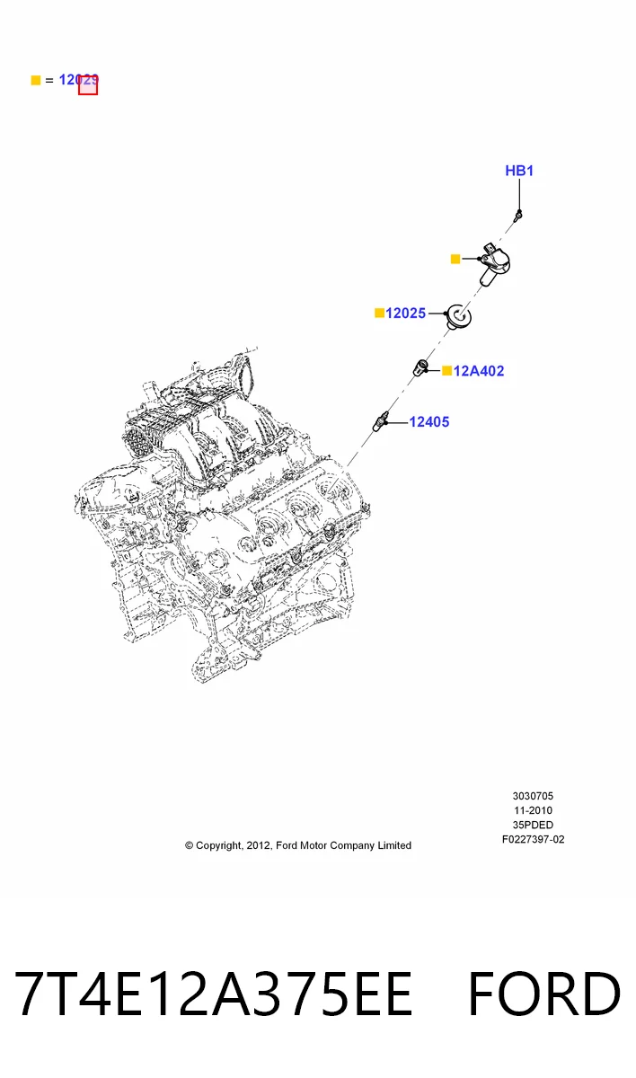 7T4E12A375EE Ford Bobina de ignición
