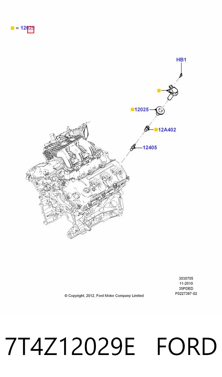 7T4Z12029E Ford Bobina de ignición