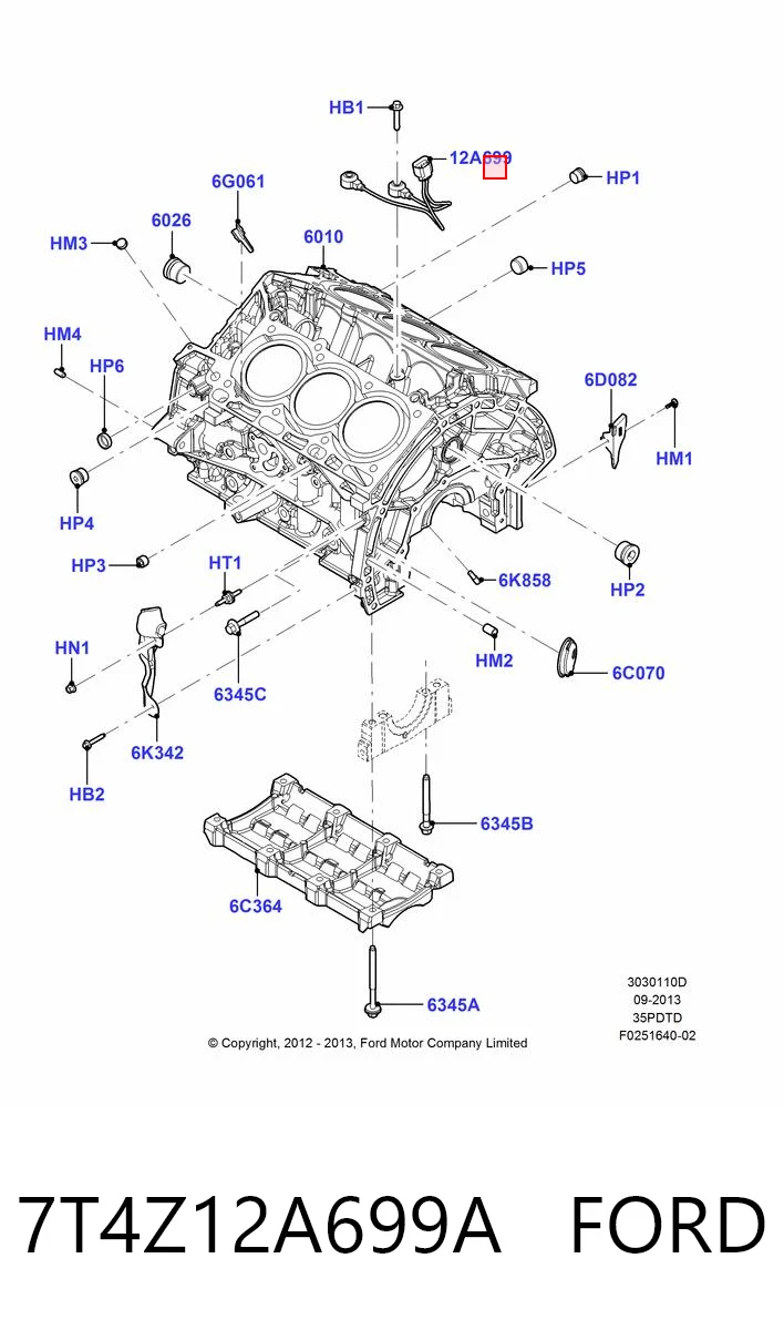 Sensor de detonación para Ford Mustang VI ZG