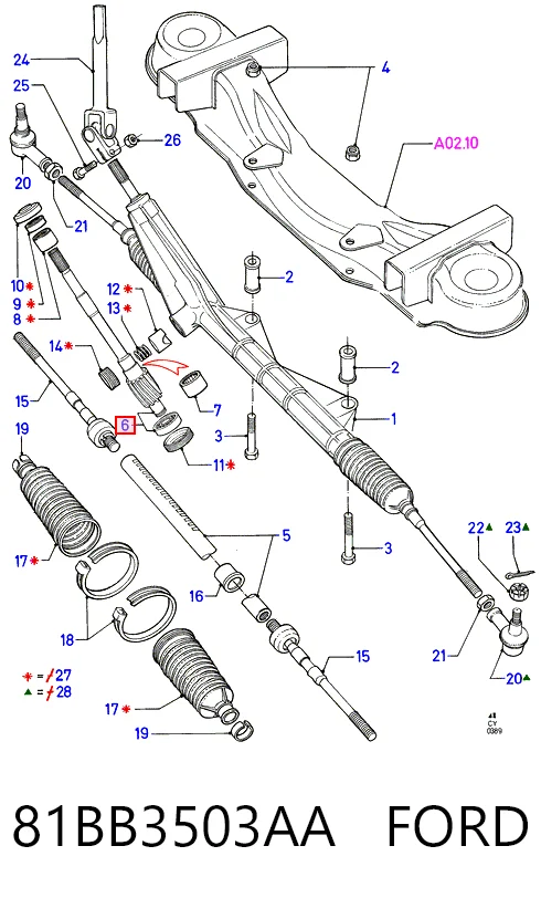 Cremallera de dirección 81BB3503AA FORD