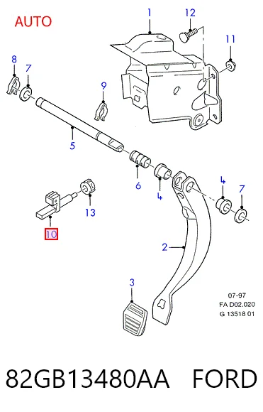 82GB13480AA Ford Interruptor luces de freno