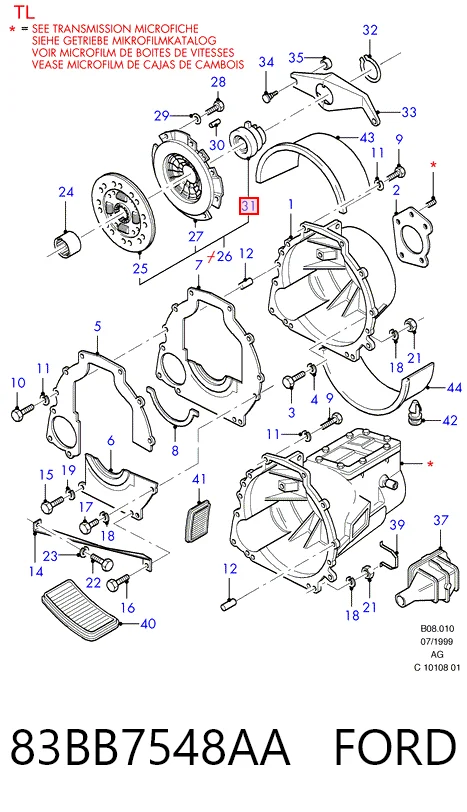  Cojinete de embrague Ford Sierra 1