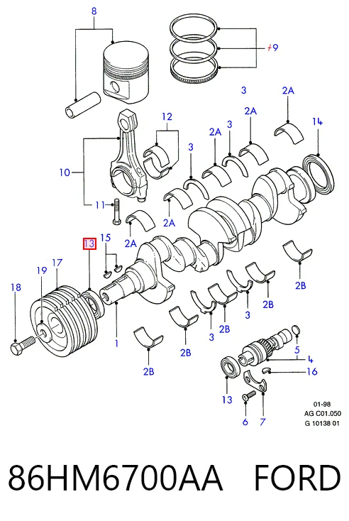 Retén del cigüeñal frontal para Ford Fiesta Mk3 GFJ